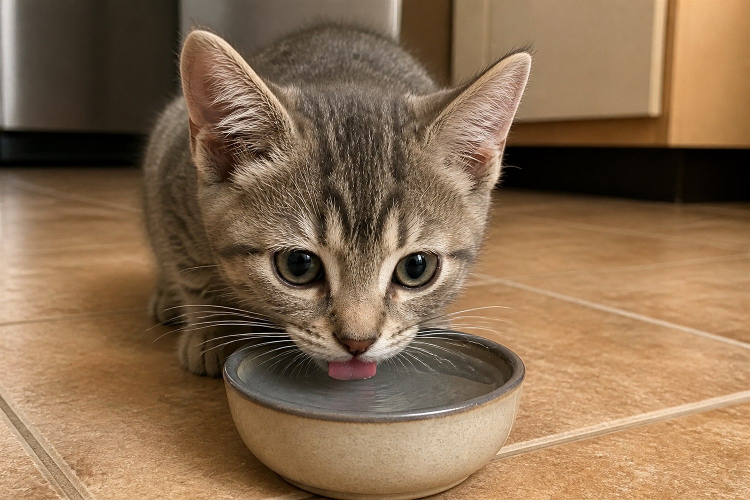 Tilly drinking water