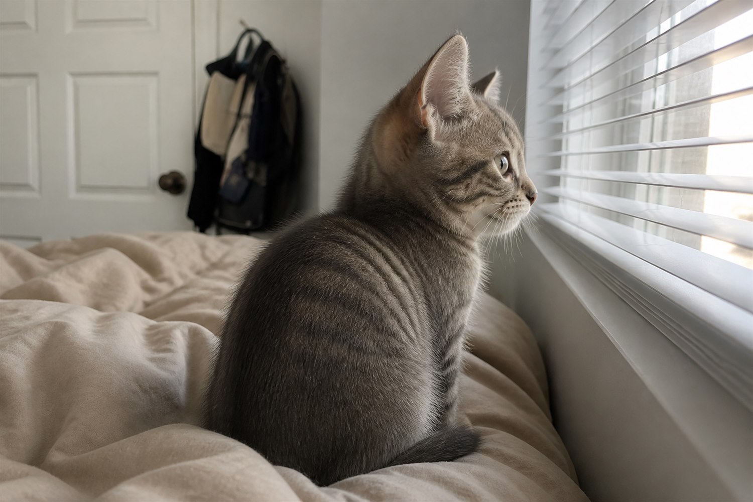 Tilly looking out the window
